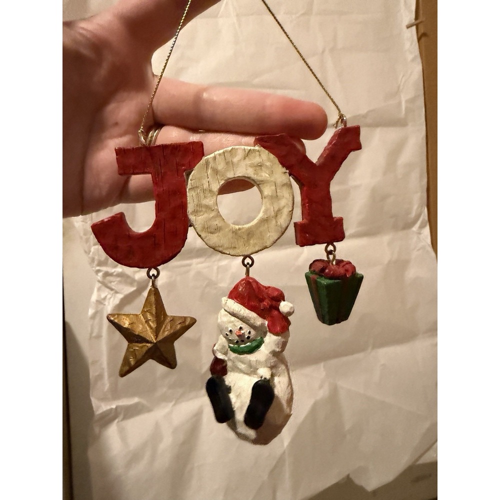 Christmas Snowman JOY Ornament Holiday